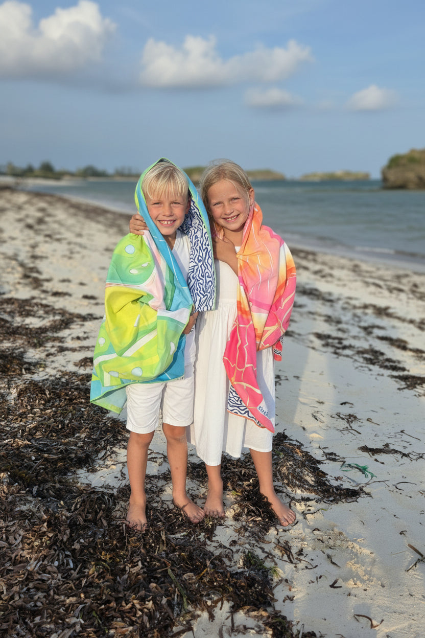 Travel beach towel Lime XS -  80 X 140 cm