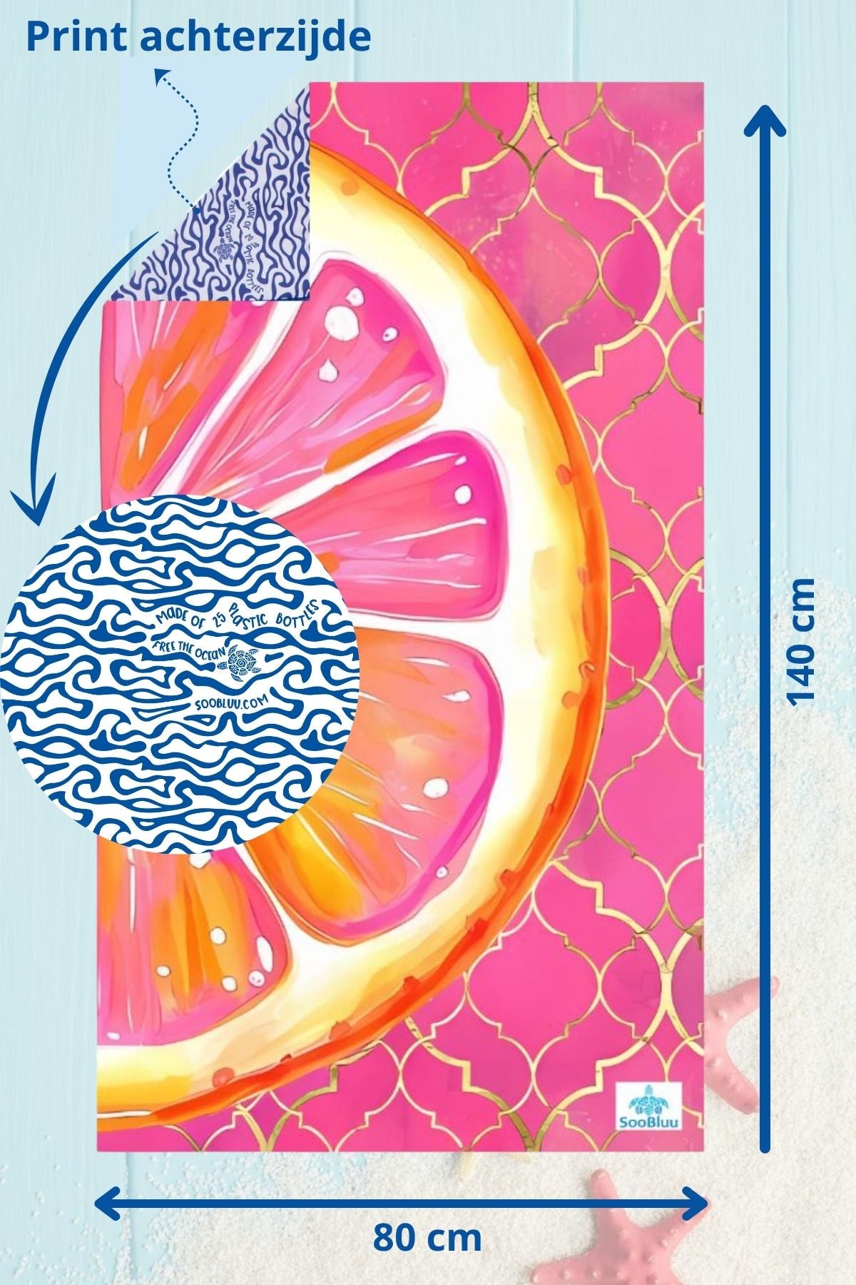 Travel beach towel Orange XS -  80 X 140 CM