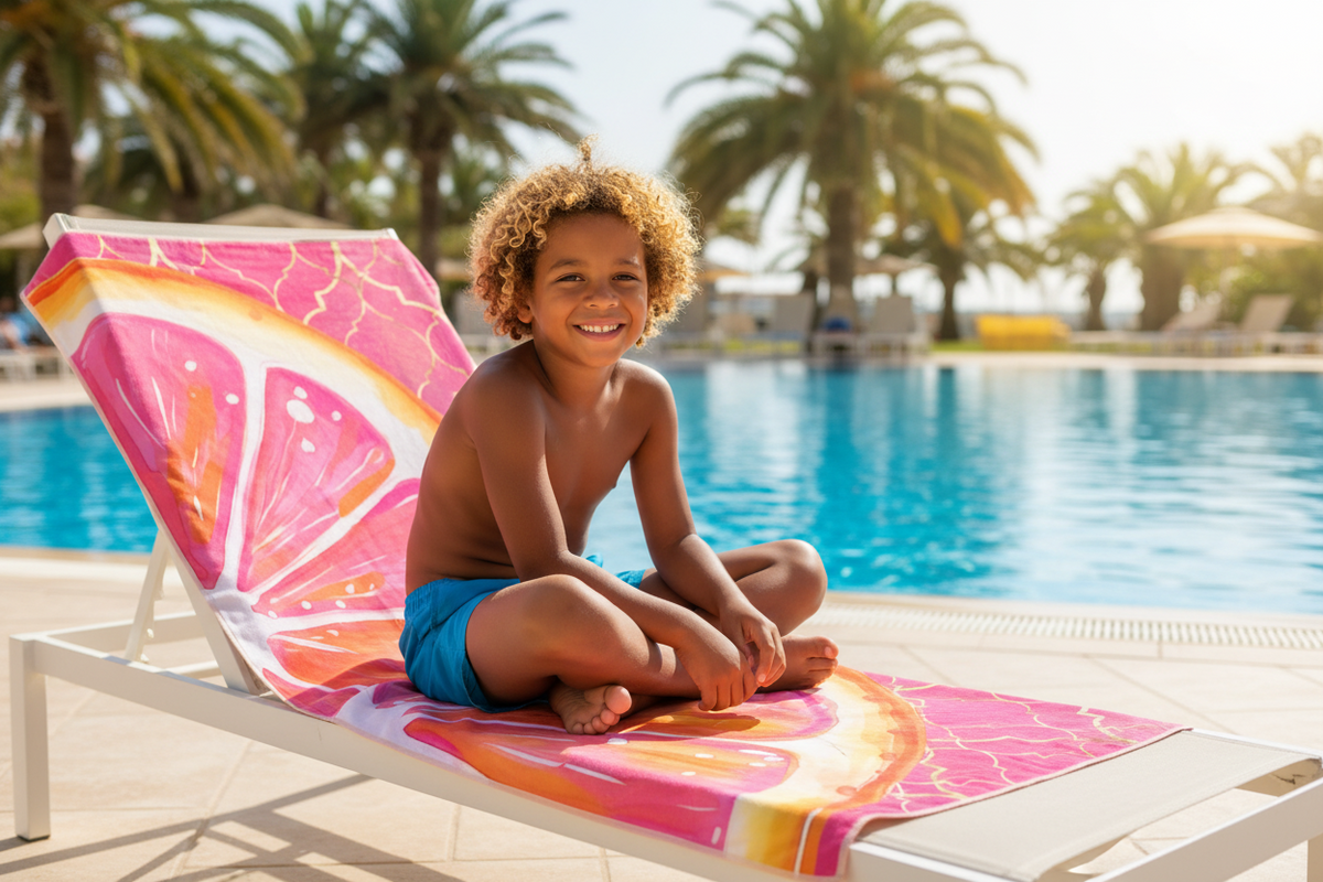 Travel beach towel Orange XS -  80 X 140 CM