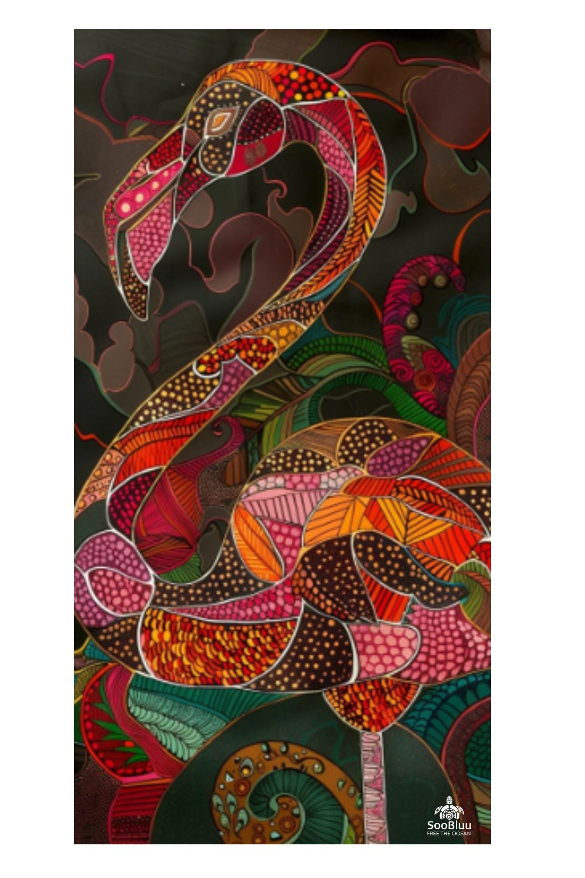 Travel Beach towel XL FLAM- 100 X 190 cm
