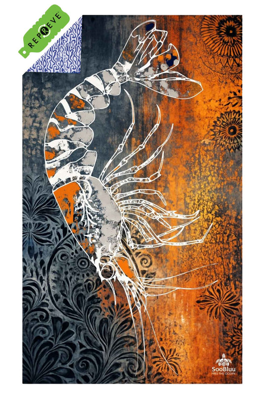 Travel Beach towel XL SHRIMP - 100 X 190 cm
