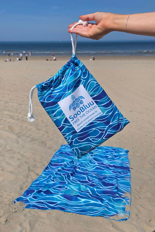 Travel Beach towel XL AQUA - 100 X 190 cm