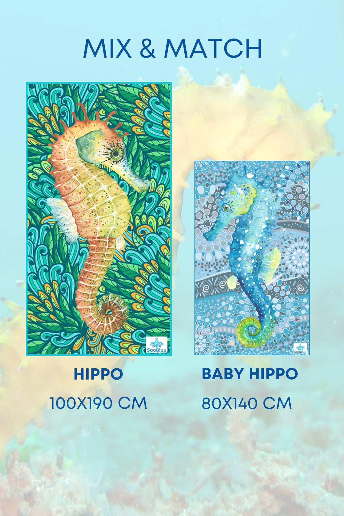 Travel Towel XL HIPPO - 100x190
