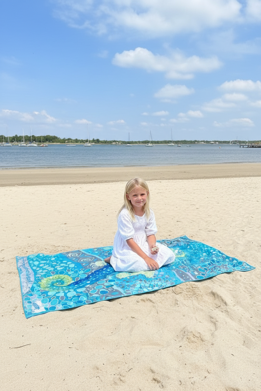 Travel beach towel  - HIPPO SMALL - 80X140 CM