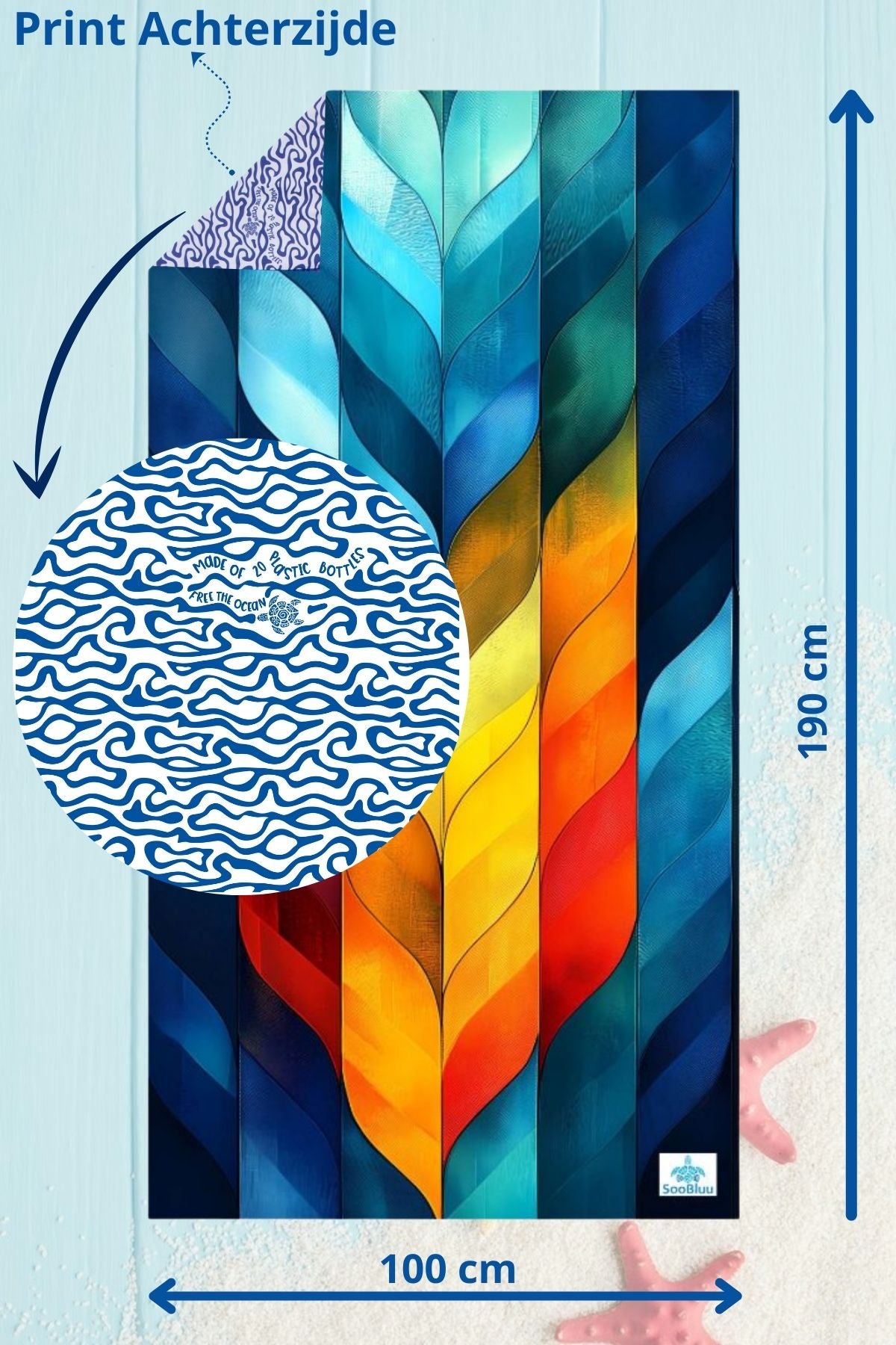 Travel Beach towel XL FLAME - 100 X 190 cm