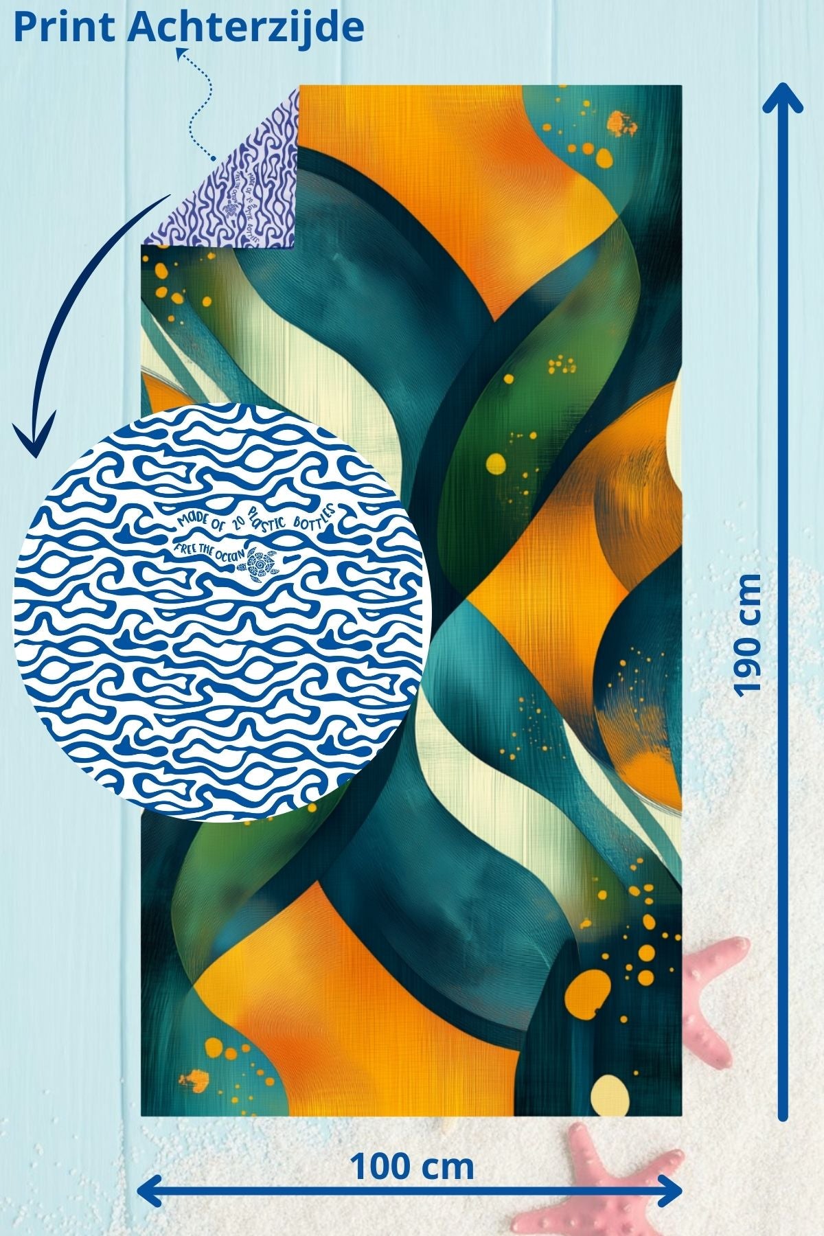 Travel Beach towel XL STORM - 100 X 190 cm